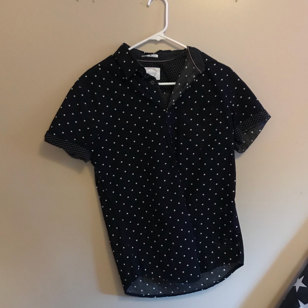 Star pattern Short Sleeve Button Up